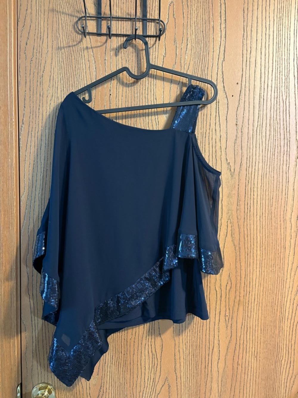 R&M Richard’s Navy Blue with Sequin Blouse and Pant Set- Mother of the Groom - Picture 4 of 8
